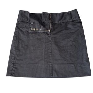 Ann Taylor LOFT Black A Line Mini Skirt Size 6 Utility Style